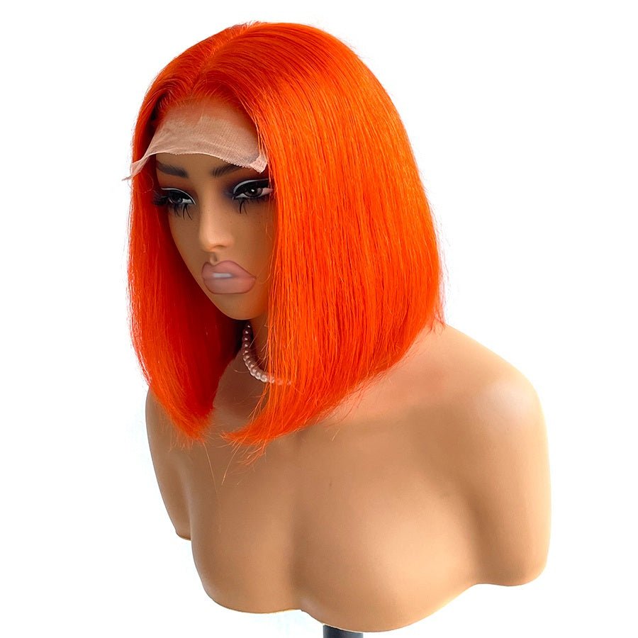 WOWANGEL Wear & Go Ginger Orange Bob Wig 5x5 Straight Glueless Wig - wowangel