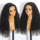 WOWANGEL Wear Go Half Wig Curly Seamless Flip Over Wigs Beginner Friendly - wowangel