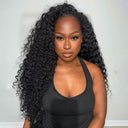 WOWANGEL Wear Go Half Wig Curly Seamless Flip Over Wigs Beginner Friendly - wowangel