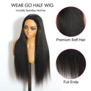 WOWANGEL Wear Go Half Wig Yaki Straight Seamless Flip Over Wigs Beginner Friendly - wowangel