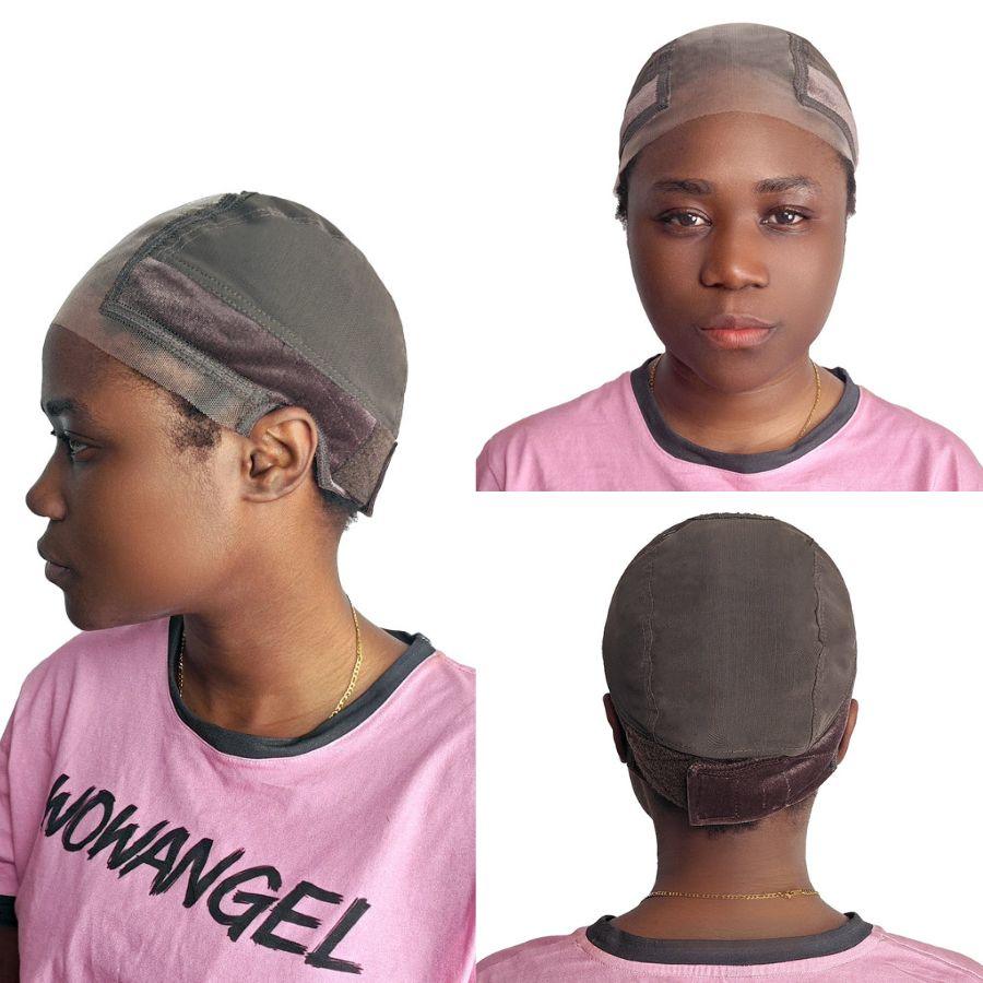 WOWANGEL Wig Grip Cap with Lace, side and back view