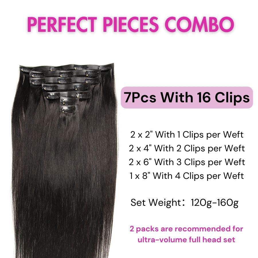 WOWANGEL Yaki Straight Seamless Clip In Hair Extensions - wowangel