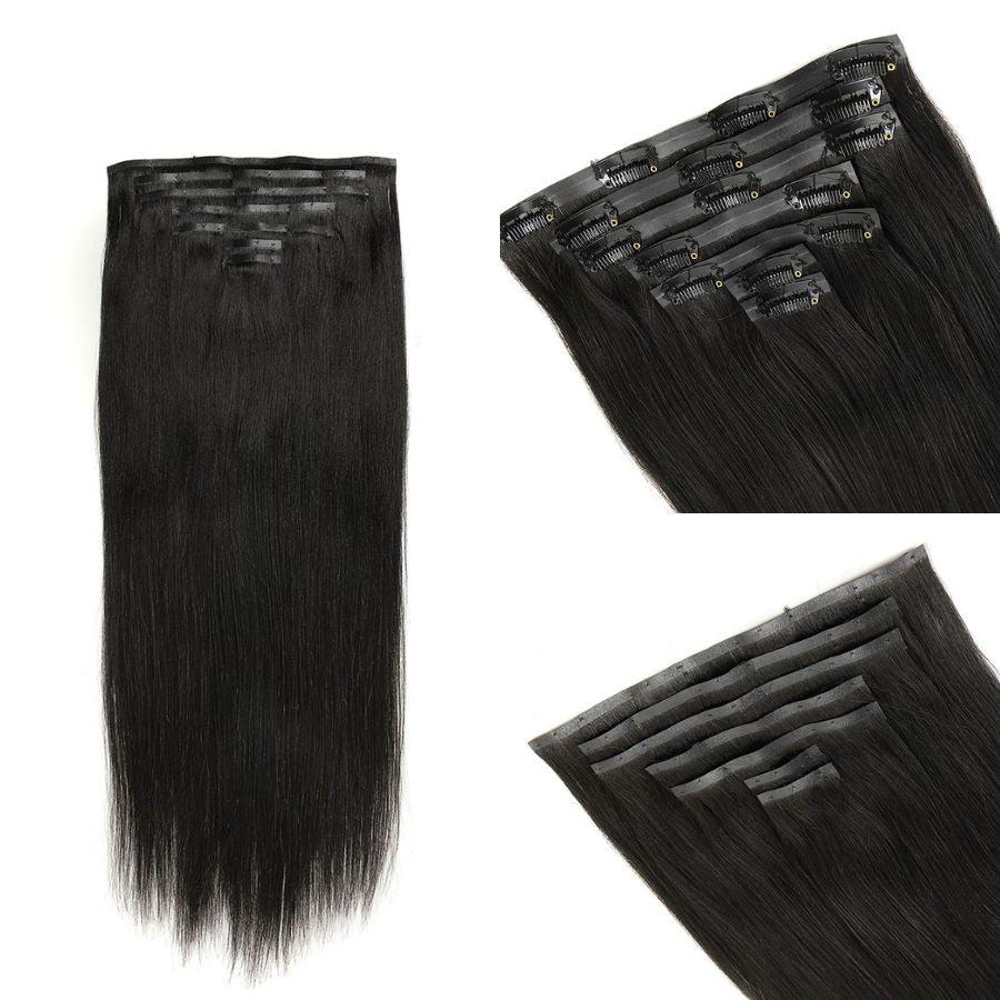 WOWANGEL Yaki Straight Seamless Clip In Hair Extensions - wowangel