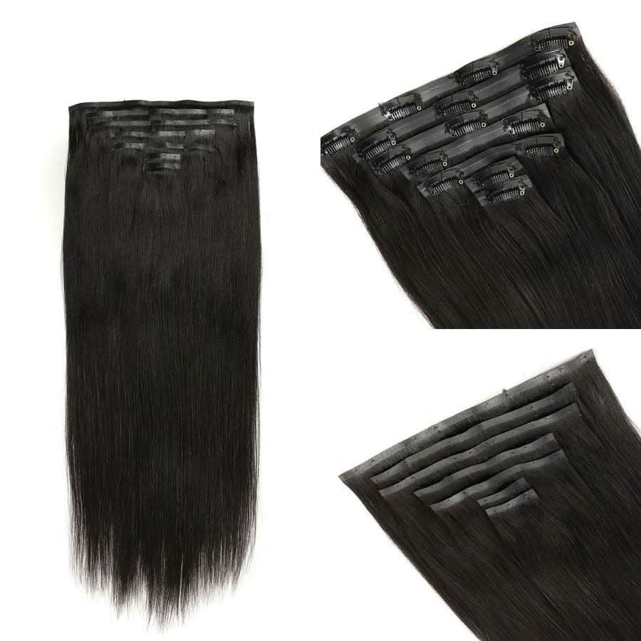 WOWANGEL Yaki Straight Seamless Clip Ins Hair Extensions - wowangel