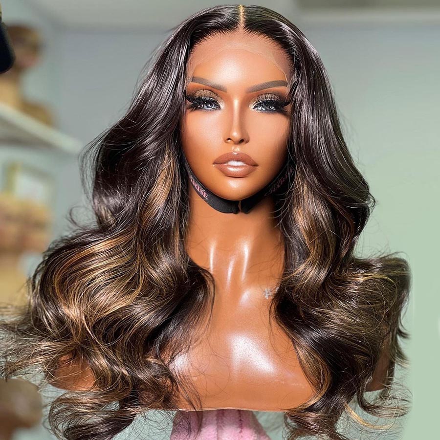 Wow Angel HD Lace Frontal Wigs 250% 13X6 Lace Front Wigs Water Wave HD Lace  Closure Curly Wig Full Lace Human Hair Wig For Woman
