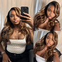 WOWANGEL 13X6 Skinlike Real HD Lace Front Wig Ombre Highlight Blonde Wig