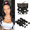 HD 13x4 Lace Frontal with 3 Body Wave Bundles Human Hair