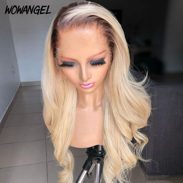 WOWANGEL 613 Ombre Blonde 13x4 Skinlike Real HD Lace Full Frontal Wig Body Wave