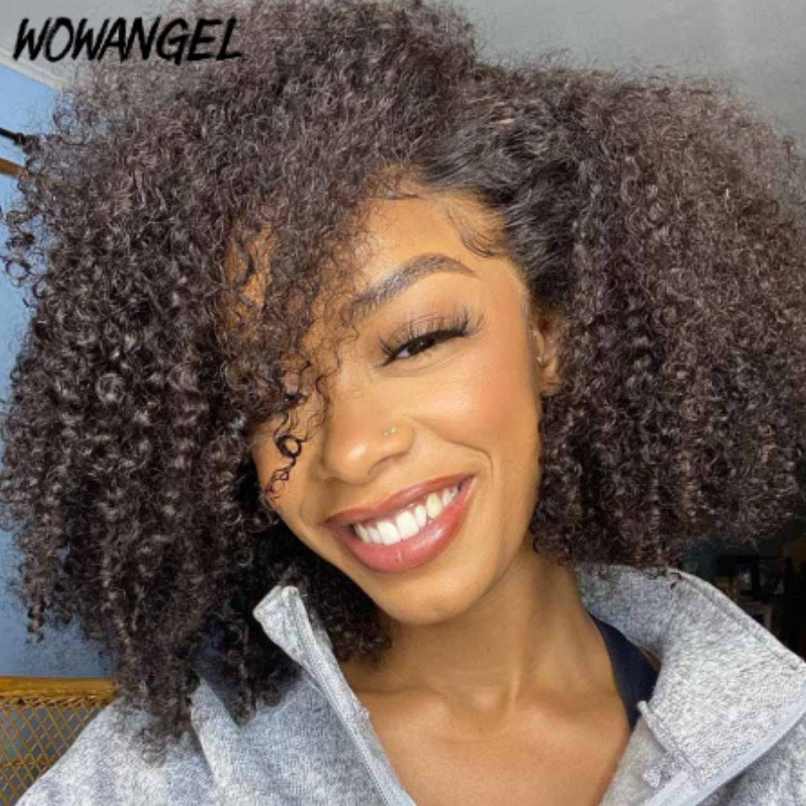 Afro Curly Wig Glueless HD Lace Front Human Hair Wig