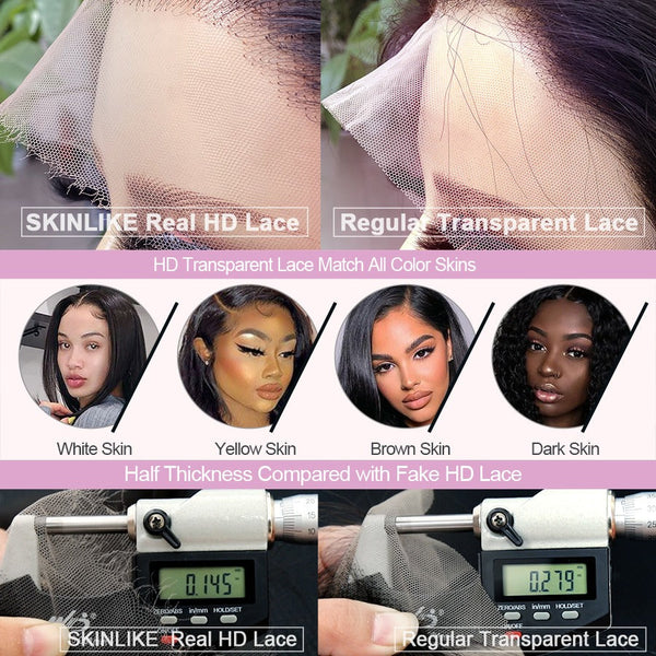 WOWANGEL Trendy Ombre 13x6 Skinlike Real HD Lace Front Wig Body Wave