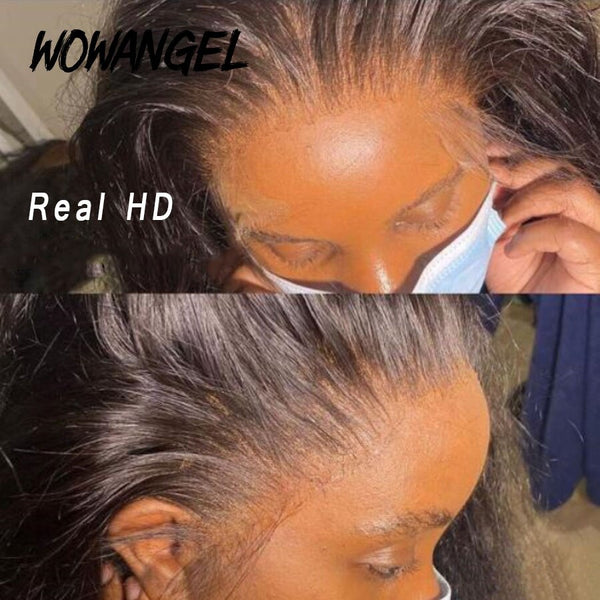 WOWANGEL HD Lace 13X6 Full Frontal Wig Silk Straight Pre Plucked
