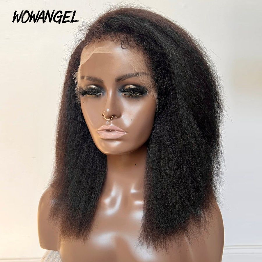 Kinky Straight Hair Wig with 4C Edges 13x6 HD Lace Front
