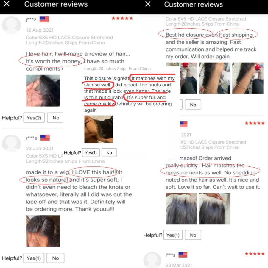 Customer reviews of HD lace closure