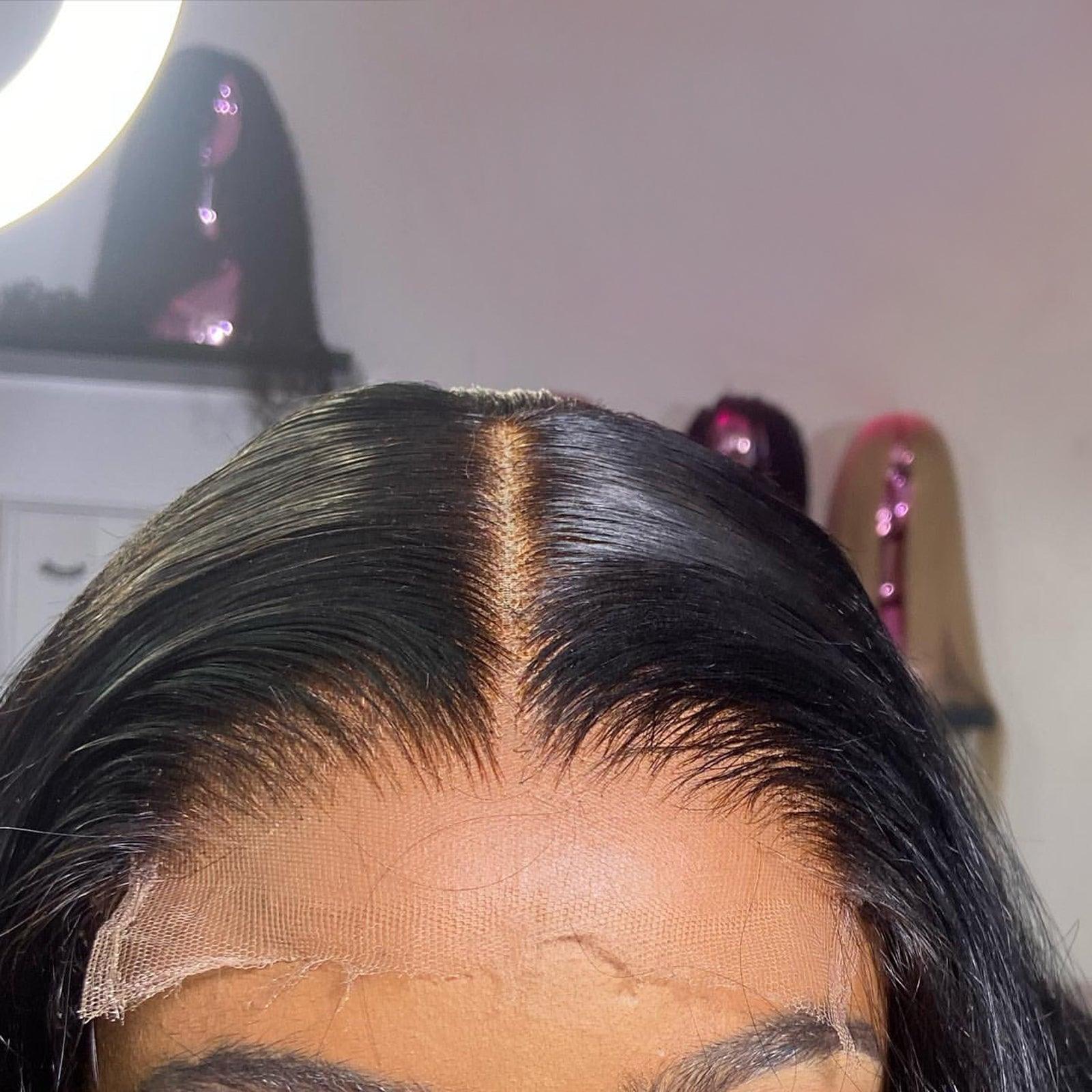 HD lace closure on scalp with natural hairline