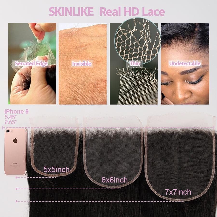 Lace Closure Only, 7x7 Skinlike Real HD Lace Closure Only, HD Lace Piece - wowangel
