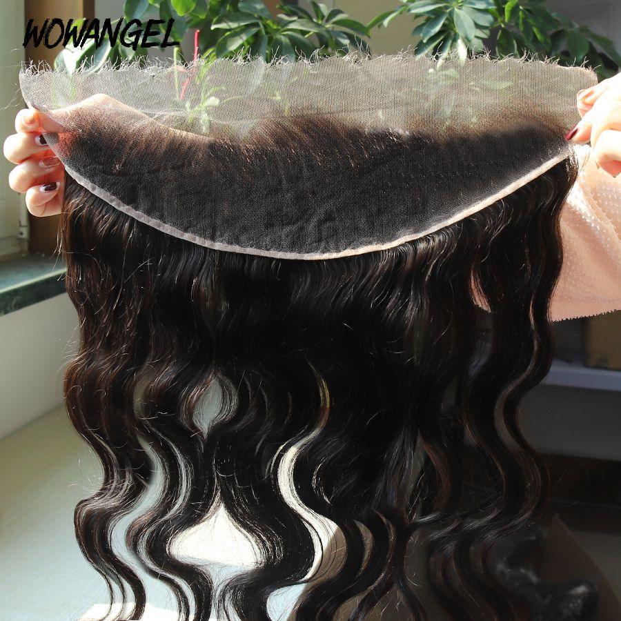 13x4 HD lace frontal piece held up to light