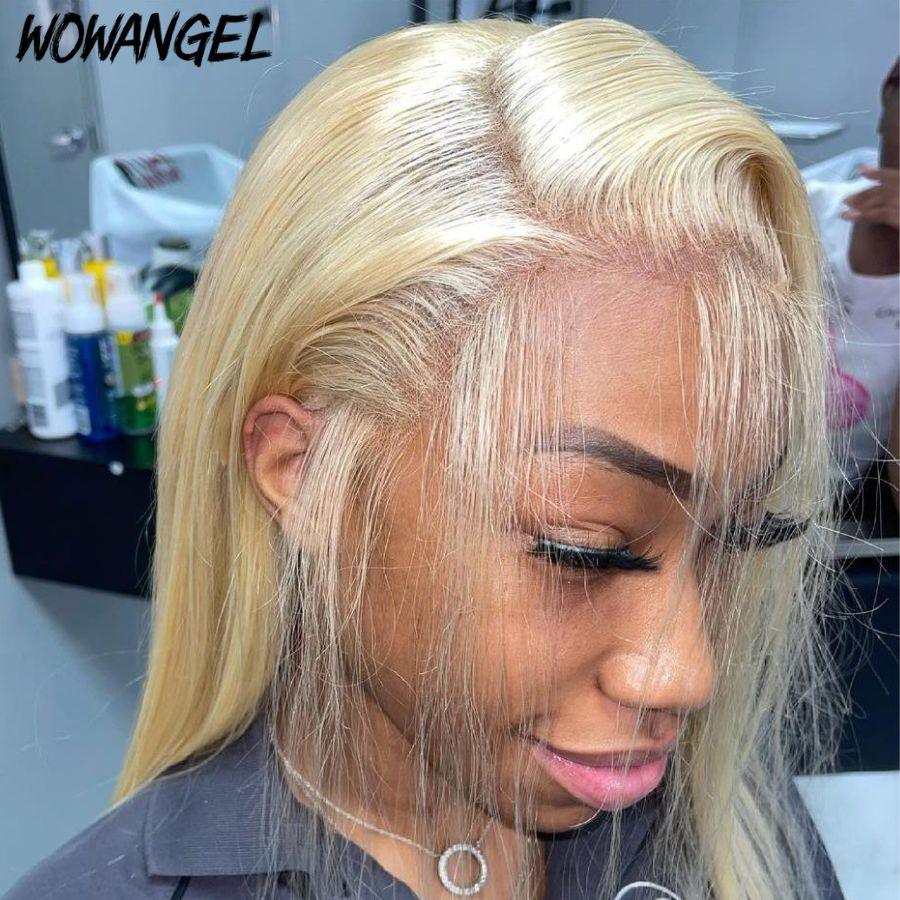 Close-up of 613 blonde wig with HD lace