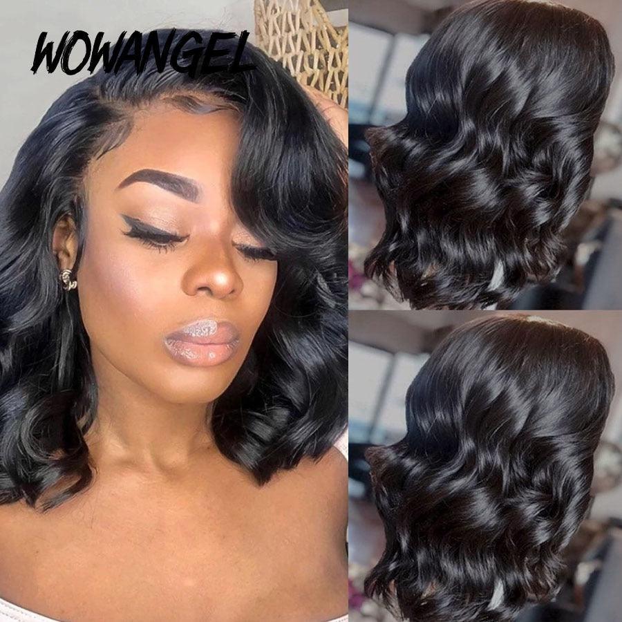 WOWANGEL Wavy Bob Wig with HD Lace and 250% Density