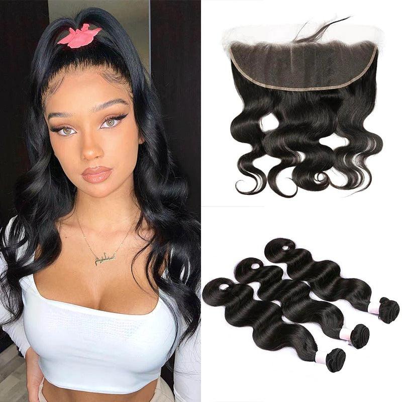WOWANGEL HD lace frontal with body wave bundles