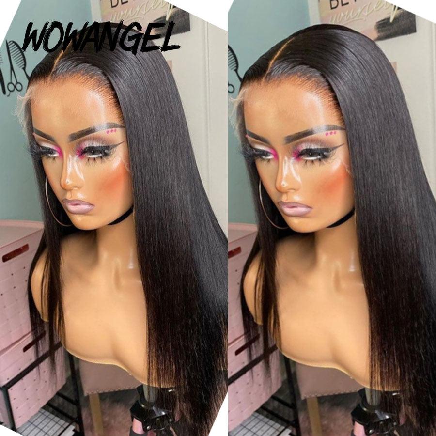 Mannequin wearing WOWANGEL straight HD lace wig