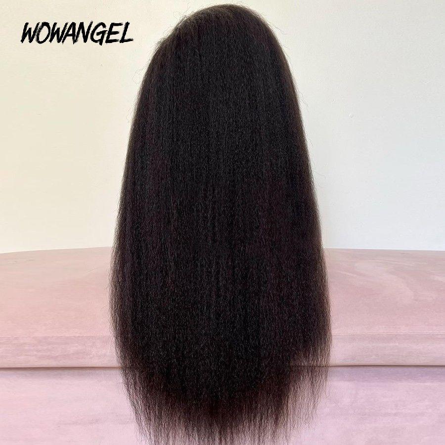 Back view of WOWANGEL kinky straight 360 lace wig