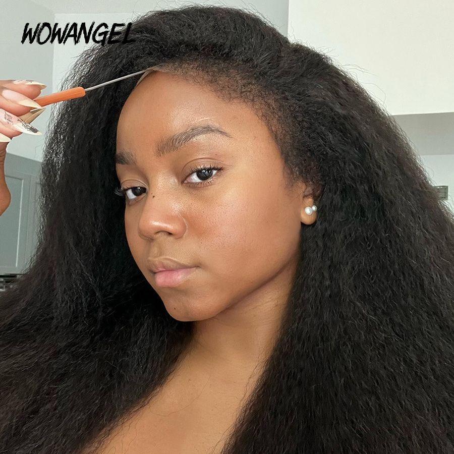 Woman styling WOWANGEL kinky straight 360 lace wig