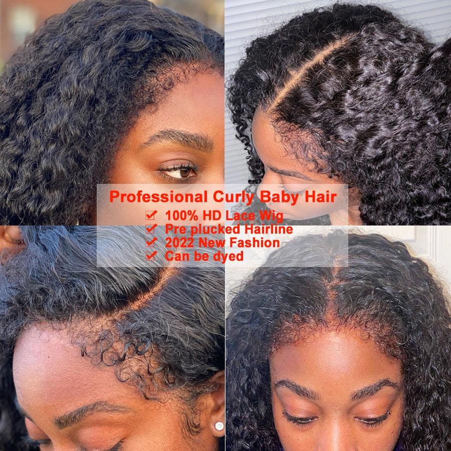 Professional curly baby hair on HD lace wig