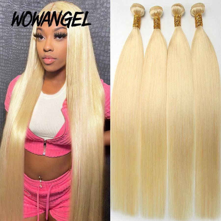 WOWANGEL 613 Blonde Bundles Deal 3pcs 100% Human Hair Weaves - wowangel