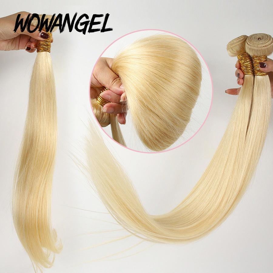 WOWANGEL 613# Blonde Bundles Deal 3pcs 100% Human Hair Weaves - wowangel