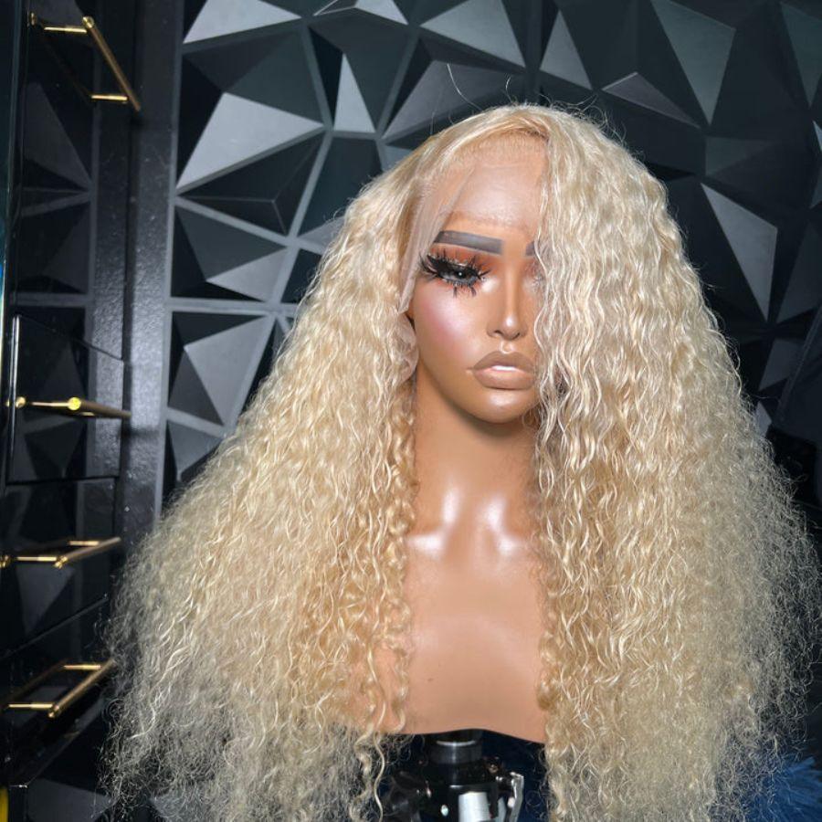 WOWANGEL 613 Blonde Curly 13x4 Skinlike Real HD Lace Full Frontal Wig - wowangel