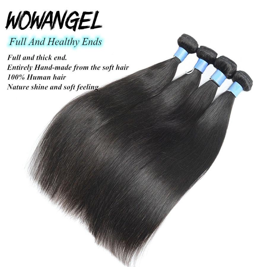 WOWANGEL Bundles Deal 4pcs 100% Human Hair Weaves Straight/ Body Wave/ Deep Wave - wowangel