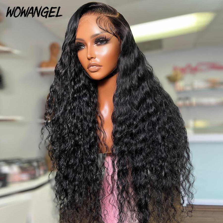 Realistic HD lace water wave wig on mannequin