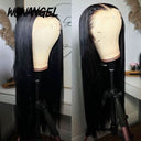 WOWANGEL Jet Black 13X6 Skinlike Real HD Lace Front Wig Silk Straight - wowangel