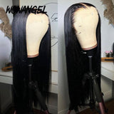 WOWANGEL Jet Black 13X6 Skinlike Real HD Lace Front Wig Silk Straight - wowangel