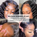 WOWANGEL Skinlike Real HD Lace 13X6 Full Frontal Wig Loose Deep Wave Pre Plucked - wowangel
