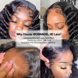 WOWANGEL Skinlike Real HD Lace 13X6 Full Frontal Wig Loose Deep Wave Pre Plucked - wowangel