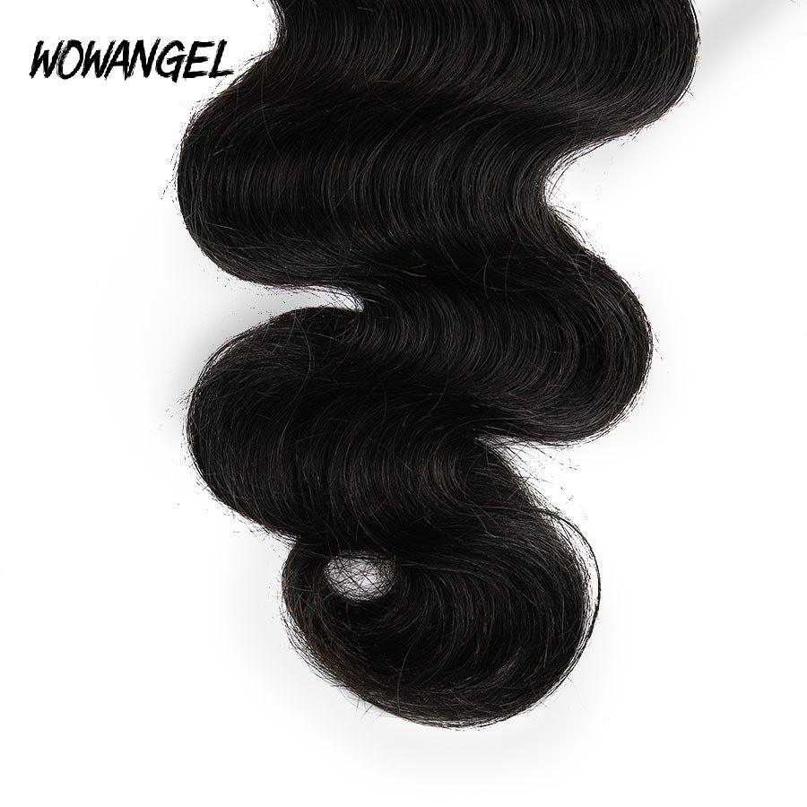 WOWANGEL Tape in Hair Extensions Body Wave Natural Black Human Hair 40pcs 100g - wowangel