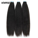 WOWANGEL Tape in Hair Extensions Kinky Straight Natural Black Human Hair 40pcs 100g - wowangel