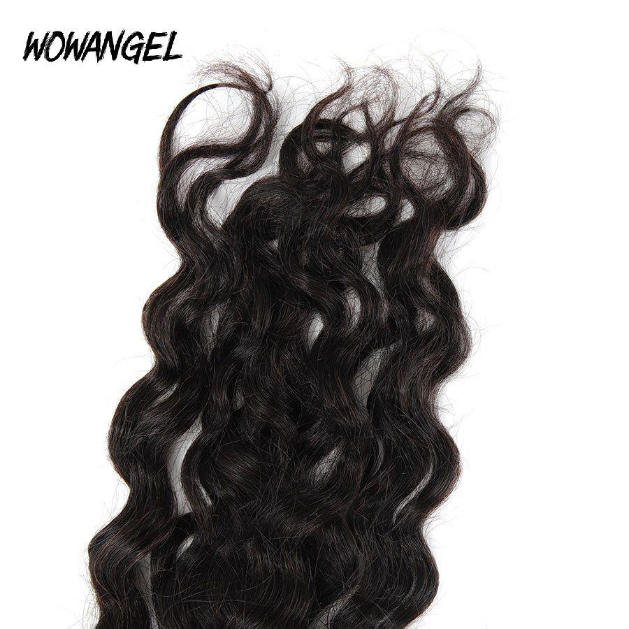 WOWANGEL Tape in Hair Extensions Nature Wave Natural Black Human Hair 40pcs 100g - wowangel