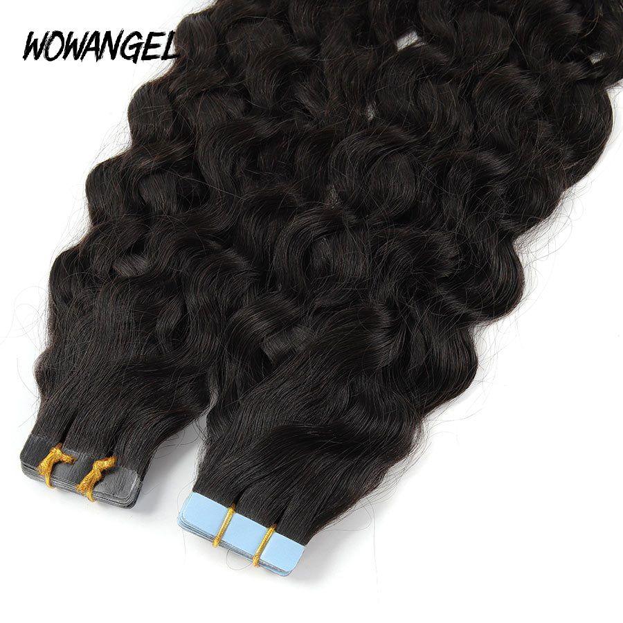 WOWANGEL Tape in Hair Extensions Water Wave Human Hair 40pcs 100g (Clearance Deal) - wowangel