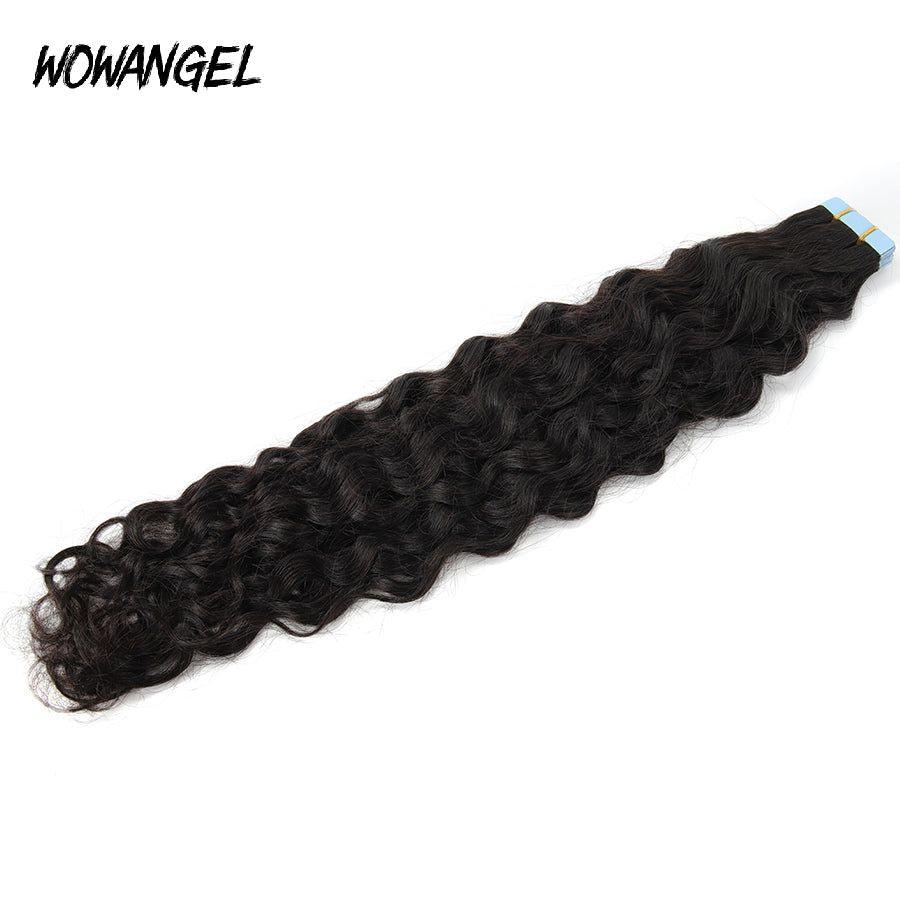 WOWANGEL Tape in Hair Extensions Water Wave Human Hair 40pcs 100g (Clearance Deal) - wowangel