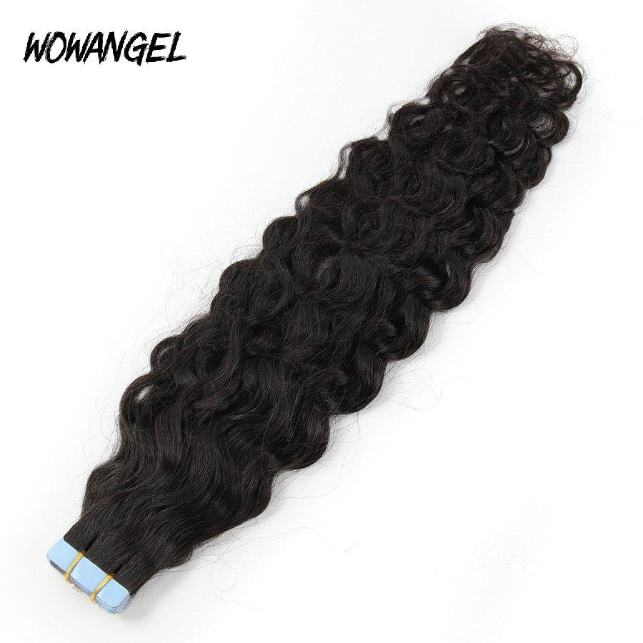 WOWANGEL Tape in Hair Extensions Water Wave Human Hair 40pcs 100g (Clearance Deal) - wowangel