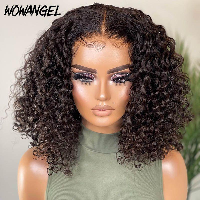 WOWANGEL curly bob wig with 5x5 HD lace